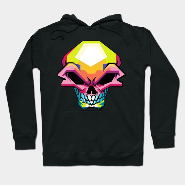 skull pop art Hoodie by Sakent